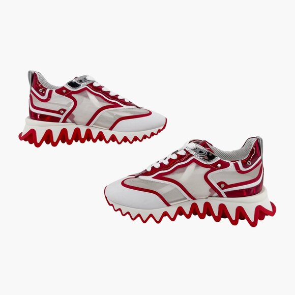 Christian Louboutin Sharkina White Mesh Red Sneakers Size 39.5 US 9.5 Women 6924 - Picture 11 of 15